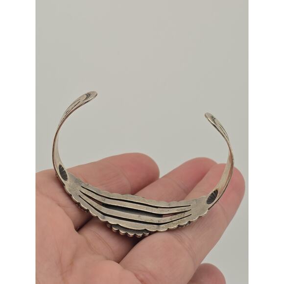 VINTAGE FRED HARVEY NATIVE AMERICAN TURQUOISE CUFF BRACELET - Picture 16 of 16